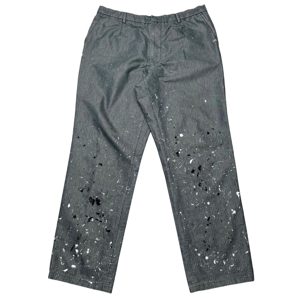Vintage D&G Dolce & Gabbana Paint Splatter Pinstripe Trousers Men's 33 Italy
